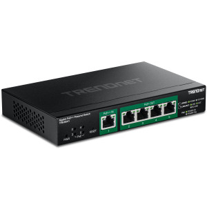 TRENDnet TPE-B541 5-Port Managed Gigabit Ethernet PoE++ Switch, 1 Gb PoE++in, 4 Gb PoE++ out , wall mountable